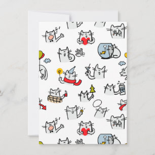Cartes Pour Fêtes Annuelles Chats amusants, lait et magie.