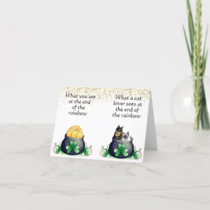 Cartes Pour Fêtes Annuelles Chats au bout de l'arc-en-ciel, Saint-Patrick