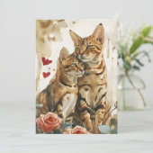 Cartes Pour Fêtes Annuelles Chats Bengal la Saint-Valentin (Debout devant)