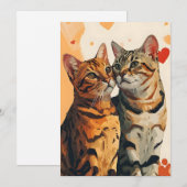 Cartes Pour Fêtes Annuelles Chats Bengals la Saint-Valentin (Devant / Derrière)