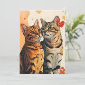 Cartes Pour Fêtes Annuelles Chats Bengals la Saint-Valentin (Debout devant)