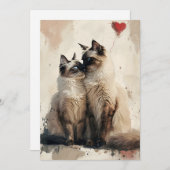 Cartes Pour Fêtes Annuelles Chats Birmans Saint-Valentin (Devant / Derrière)
