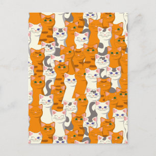 Cartes Pour Fêtes Annuelles Chats blancs et gingembre motif yeux verts yeux bl