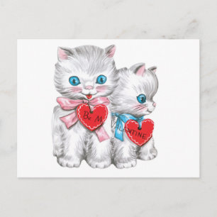 Cartes Pour Fêtes Annuelles Chats blancs Vintages Valentine