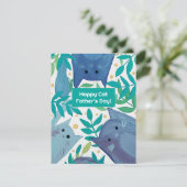 Cartes Pour Fêtes Annuelles Chats bleus & branches Bonne fête des pères aux ch (Debout devant)