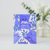 Cartes Pour Fêtes Annuelles Chats bleus et branches Joyeuse fête des pères pou (Debout devant)