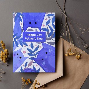 Cartes Pour Fêtes Annuelles Chats bleus et branches Joyeux anniversaire papa c