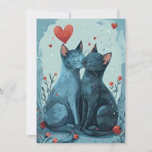 Cartes Pour Fêtes Annuelles Chats Bleus Russes Saint Valentin