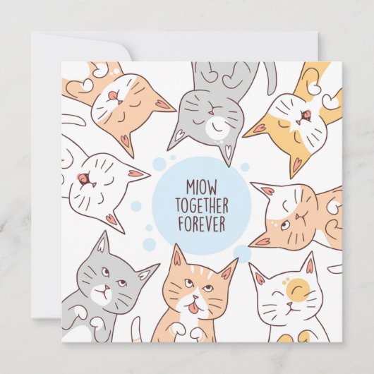 Cartes Pour Fêtes Annuelles Chats d'amitié (Devant)