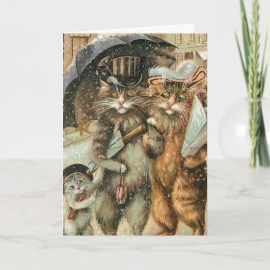 Cartes Pour Fêtes Annuelles Chats de Noël. (Devant)