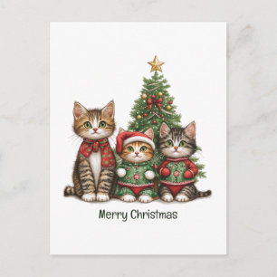 Cartes Pour Fêtes Annuelles Chats de Noël joyeux