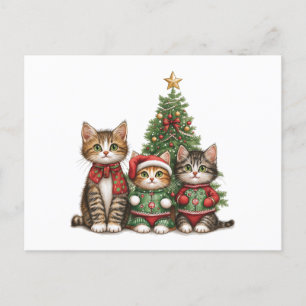 Cartes Pour Fêtes Annuelles Chats de Noël mignons