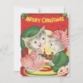 Cartes Pour Fêtes Annuelles chats de Noël rétro (Devant)