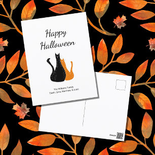 Cartes Pour Fêtes Annuelles Chats d'Halloween mignonnes Orange noir