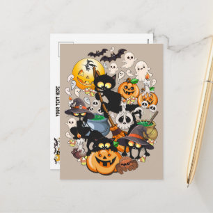 Cartes Pour Fêtes Annuelles Chats drôles de Halloween Fête