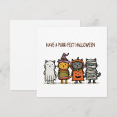 Cartes Pour Fêtes Annuelles Chats drôles Joy Halloween  (Devant / Derrière)