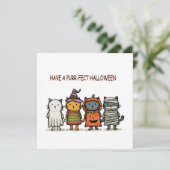Cartes Pour Fêtes Annuelles Chats drôles Joy Halloween  (Debout devant)