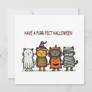 Cartes Pour Fêtes Annuelles Chats drôles Joyeux Halloween 
