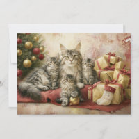 Chats élégants et chatons Noël