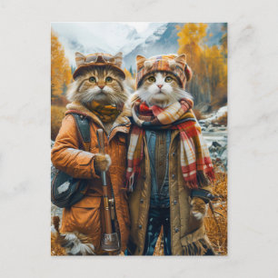 Cartes Pour Fêtes Annuelles Chats en Montagnes d'automne canadiennes