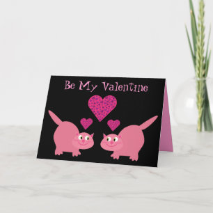 Cartes Pour Fêtes Annuelles Chats et Coeurs mignons Sois Ma Valentine Lesbienn