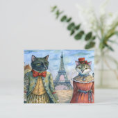Cartes Pour Fêtes Annuelles Chats habillés à Paris (Debout devant)