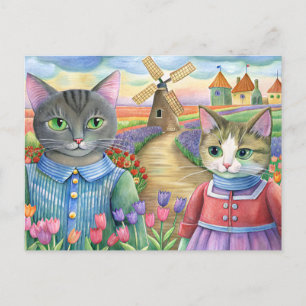 Cartes Pour Fêtes Annuelles Chats habillés à Pays-Bas