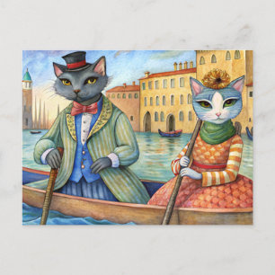 Cartes Pour Fêtes Annuelles Chats habillés à Venise, Italie