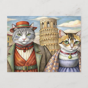 Cartes Pour Fêtes Annuelles Chats habillés en Pise, Italie
