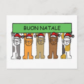 Cartes Pour Fêtes Annuelles Chats italiens de Noël heureux, Buon Natale. (Devant)