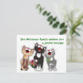 Cartes Pour Fêtes Annuelles Chats joyeux (Debout devant)