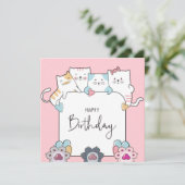 Cartes Pour Fêtes Annuelles Chats Joyeux anniversaire (Debout devant)