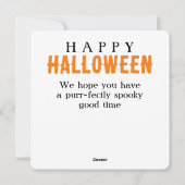Cartes Pour Fêtes Annuelles Chats mignons et effrayants d'Halloween silhouette (Dos)