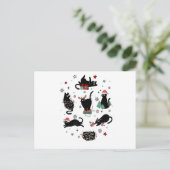 Cartes Pour Fêtes Annuelles Chats noirs de Noël (Debout devant)