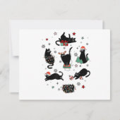 Cartes Pour Fêtes Annuelles Chats noirs de Noël (Devant)