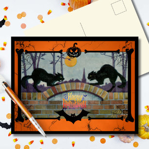 Cartes Pour Fêtes Annuelles Chats noirs vintage Halloween