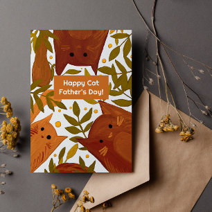 Cartes Pour Fêtes Annuelles Chats orange brûlé & branches Joyeuse fête des pèr