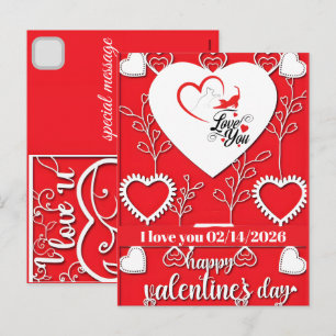 Cartes Pour Fêtes Annuelles Chats personnalisés de la Saint-Valentin Je t'aime