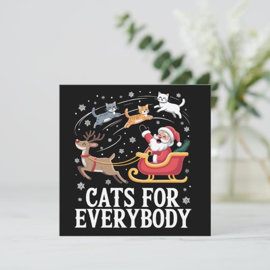 Cartes Pour Fêtes Annuelles Chats pour tout le monde Noël Chat Funny Noël Père (Debout devant)