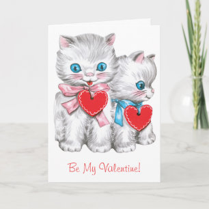Cartes Pour Fêtes Annuelles Chats vintages de la Saint Valentin, Cute Kitten