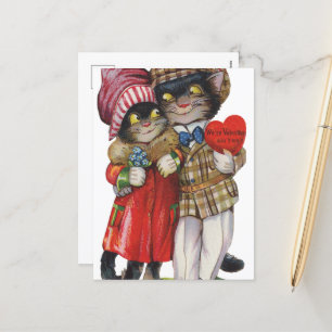 Cartes Pour Fêtes Annuelles Chats vintages Valentine