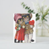 Cartes Pour Fêtes Annuelles Chats vintages Valentine (Debout devant)