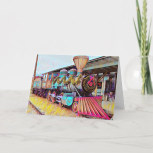 Cartes Pour Fêtes Annuelles Chattanooga Noël Train à vapeur Peinture à l'huile