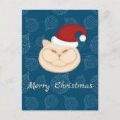 Cartes Pour Fêtes Annuelles Chatte de Noël. Chat britannique. Père Noël cat. (Devant)