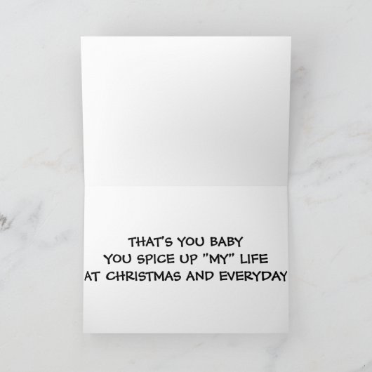 CARTES POUR FÊTES ANNUELLES "CHAUD ET ÉPICÉ", VOUS ÉPICEZ MA VIE ! NOËL (Intérieur)