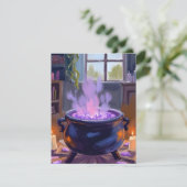 Cartes Pour Fêtes Annuelles Chaudière de sorcière Halloween épouvantable (Debout devant)