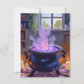 Cartes Pour Fêtes Annuelles Chaudière de sorcière Halloween épouvantable (Devant)