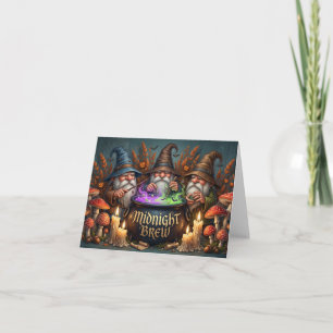 Cartes Pour Fêtes Annuelles Chaudron de Brume de Minuit des Gnomes Sorciers d'