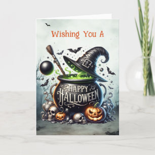 Cartes Pour Fêtes Annuelles Chaudron de sorcières Joyeux Halloween