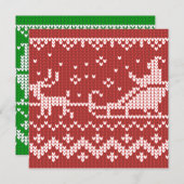 Cartes Pour Fêtes Annuelles Chaudron moche Le Père Noël traîne et rennes (Devant / Derrière)